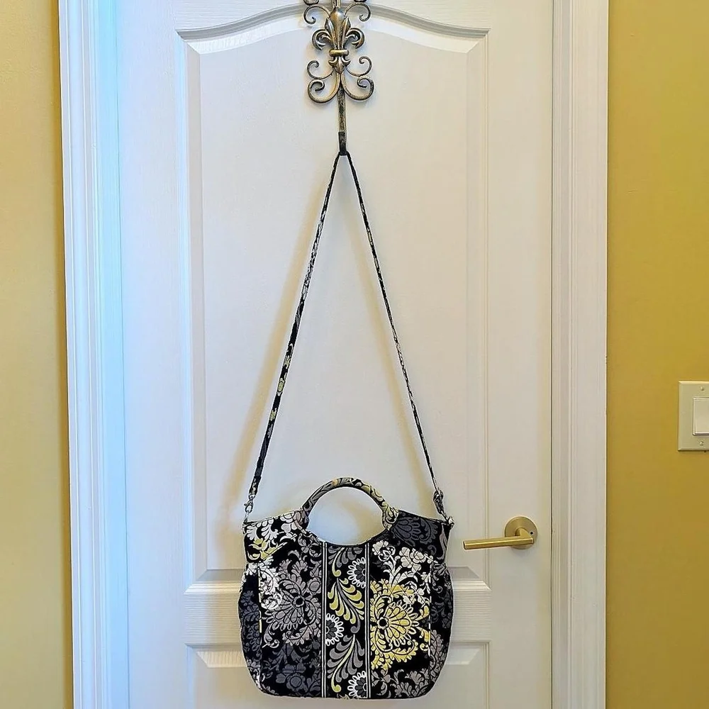 Vera Bradley Black and Yellow Floral Tote